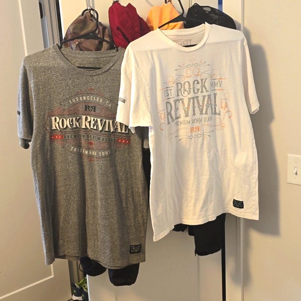 2 mens ROCK REVIVAL TSHIRTS